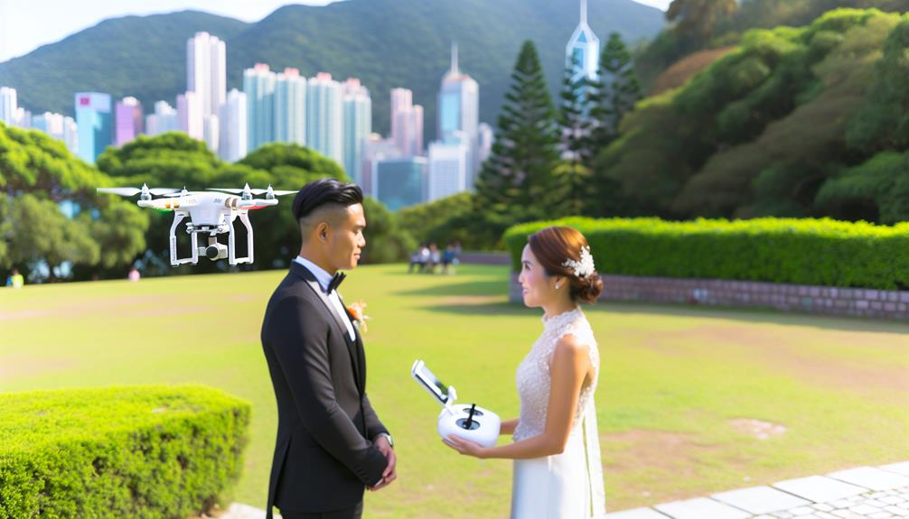 professional drone wedding photography